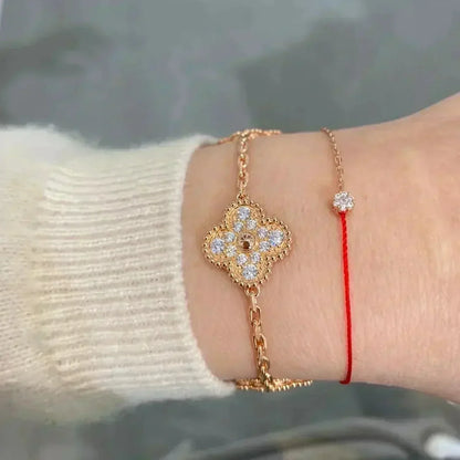 [AuraEcho Jewelry]CLOVER 5 MOTIFS  FULL DIAMOND BRACELET