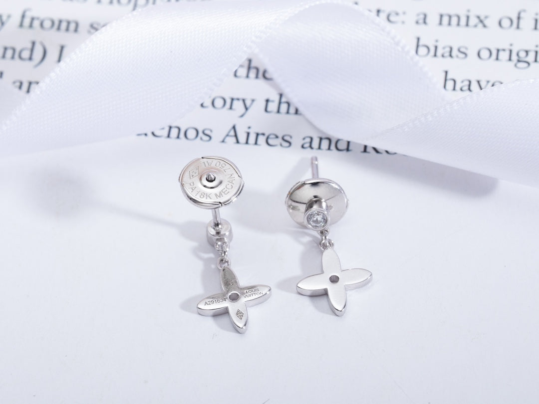 [AuraEcho Jewelry]VIDYLLE SILVER DIAMOND MINI DROP EARRINGS