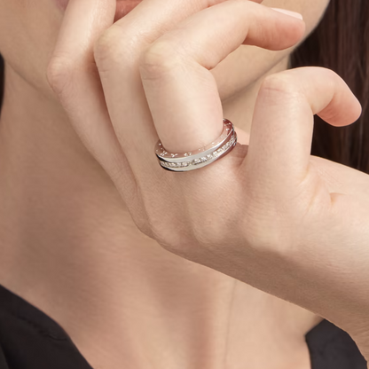 [AuraEcho Jewelry]ZERO 1 ONE-BAND PAVED DIAMONDS ON THE SPIRAL RING