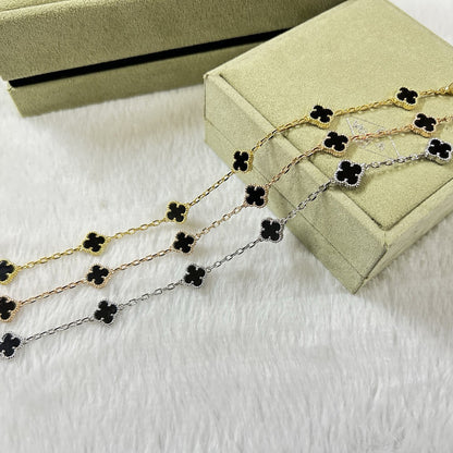[AuraEcho Jewelry]CLOVER 6 MOTIF  ONYXS BRACELET