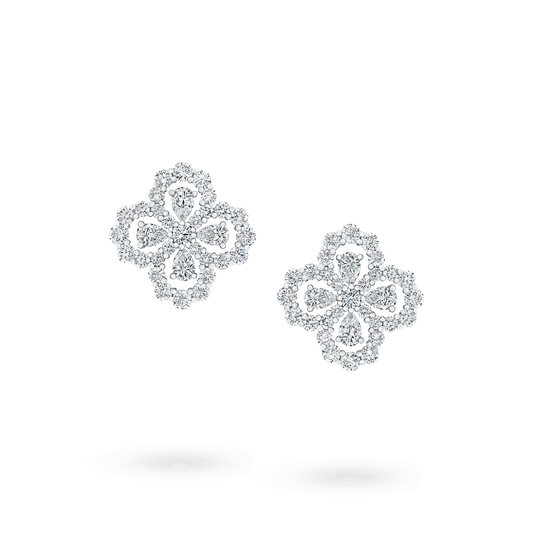 [AuraEcho Jewelry]LOOP EARRINGS FULL MOTIF DIAMOND 16MM SILVE