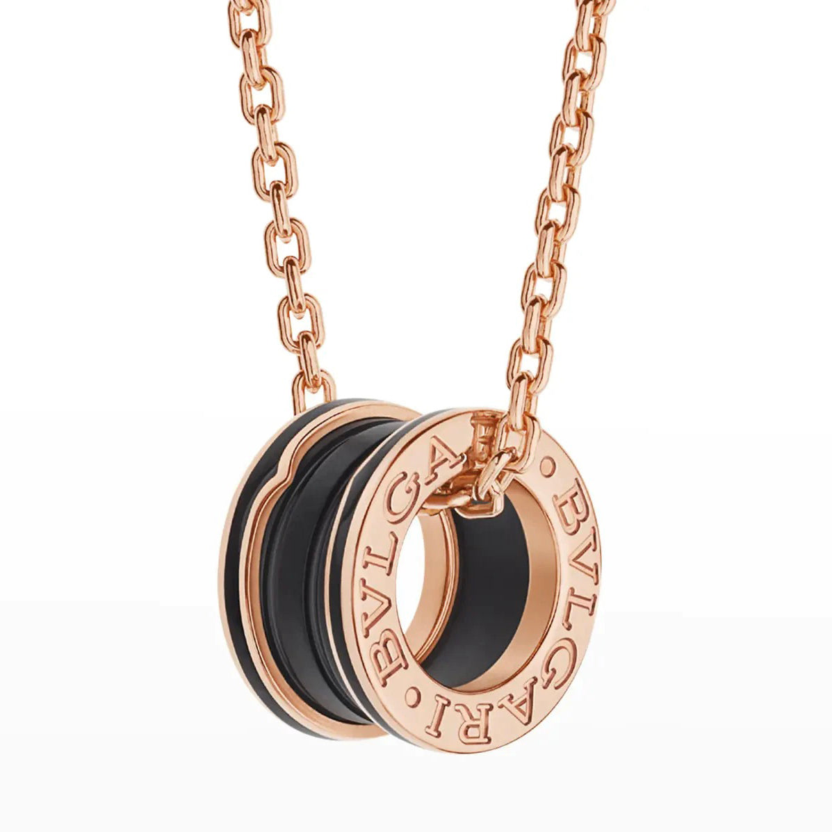 [AuraEcho Jewelry]ZERO 1 BLACK CERAMIC PINK GOLD NECKLACE
